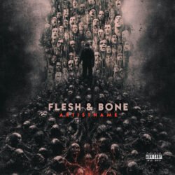 Flesh and Bone Dark Thriller Artwork for Album Cover and Book Design - for Death Metal, Black Metal Music - style Dark Fantasy, Dark Surrealism - in Red, Black Color