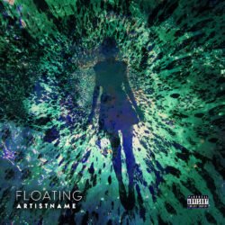 Floating Surreal Psychedelic Rock Abstract Cover Art Design - for Ambient, Dream Pop Music - style Abstract, Double Exposure - in Green, Blue Color