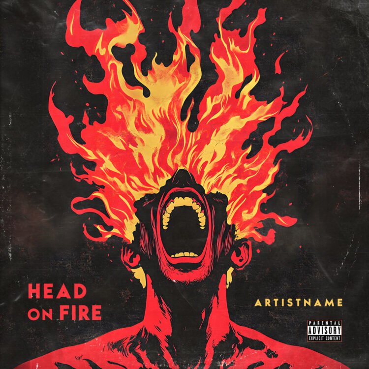 Head On Fire Hardcore Punk Album Cover Art Design