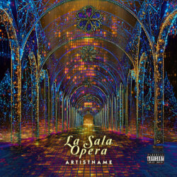 La Sala Opera Trance Music Album Cover Art Design - for Classical, Neo-Classical Music - Cinematic Style, Digital Art Style - in Blue, Yellow Color