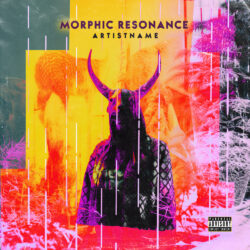 Morphic Resonance Dark Trap Album Cover Art - for Electronic, Experimental Music - Collage, Digital Art Style - in Yellow, Red Color