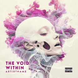Void Within Psychedelic Industrial Techno Album Cover Art - for Ambient, Dark Pop Music - style Surrealist, Conceptual Art - in Pink, Purple Color
