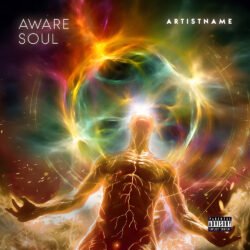 Aware Soul Spiritual Progressive Metal Psychedelic Trance Album Cover - for Ambient, Electronic Music - style Abstract, Afrofuturism - in Red, Orange Color