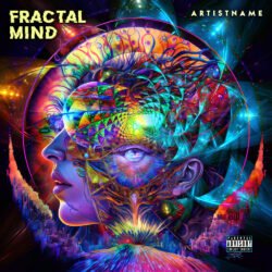 Fractal Mind Psychedelic Abstract Trance Art Cover Design - for Electronic, Psytrance Music - style Abstract, Psychedelic Art - in Blue, Purple Color