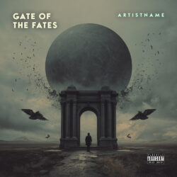 Gate of the Fates Dark Fantasy Art - for Black Metal, Dark Ambient Music - 3D Render, Cinematic Style Style - in Black, Brown Color