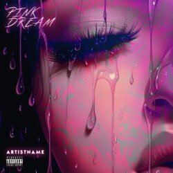 Pink Dream Futuristic Synthwave Pop Trap Cover Artwork - for Synth-Pop, Dream Pop Music - style Hyperrealism, Surrealist - in Pink, Purple Color
