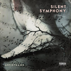 Silent Symphony Moody Dark Pop and Gothic Metal Album Cover Art - for Ambient, Chamber Music Music - Conceptual Art, Dark Surrealism Style - in Black, Grey Color