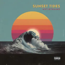 Tides Wave Art For Vaporwave Chillwave Synthwave Music Cover Art