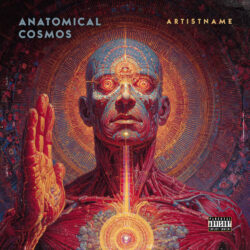 Psychedelic Rock Progressive Metal Experimental Electronic Cover Art - for Progressive Metal, Psychedelic Rock Music - Psychedelic Art, Dark Surrealism Style - in Red, Blue Color