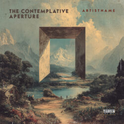 Contemplative Aperture Visionary Progressive Rock Cover Art - for Ambient, Post-Rock Music - Oil Painting, Surrealist Style - in Brown, Grey Color