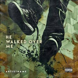 He Walked Over Me Dark Grunge Album Cover Artwork - for Hip-Hop, Alternative Rock Music - style Modern Art, Street Art - in Green, Black Color