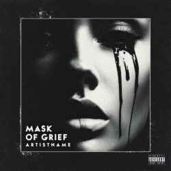 Mask of Grief Dark Melodic Death Metal and Gothic Metal Album Cover Art - for Dark Pop, Darkwave Music - Monochrome, Photographic Style - in Black, White Color