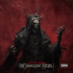 Sanguine Ritual Dark Fantasy Death Metal Album Cover Art - for Black Metal, Death Metal Music - style Dark Fantasy, Dark Surrealism - in Red, Black Color