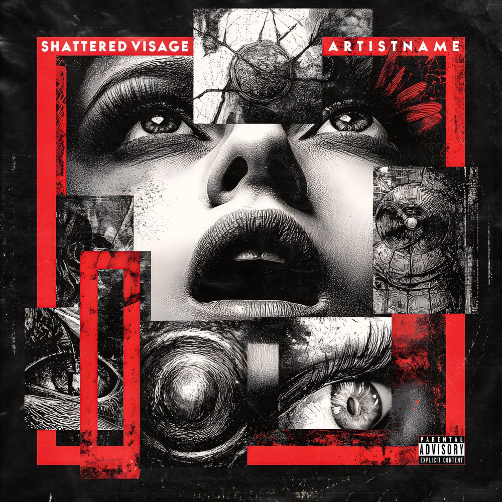 Shattered Visage Intense Industrial Metal Album Cover Art Shattered Visage Intense Industrial Metal Album Cover Art