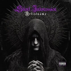 Silent Intercession Dark Black Metal Album Cover Art - for Black Metal, Dark Ambient Music - style Dark Fantasy, Gothic Art - in Black, Grey Color