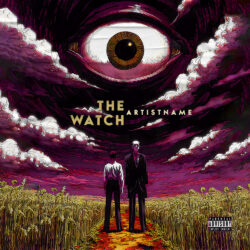 Watch Cosmic Surrealism Horror Science Fiction Album Cover - for Alternative Rock, Dark Pop Music - Dark Surrealism, Illustrated Style - in Purple, Yellow Color