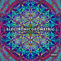 Electronic Geometric Psychedelic Mandala Album Cover Art - for Ambient, EDM Music - 3D Render, Abstract Style - in Blue, Purple Color