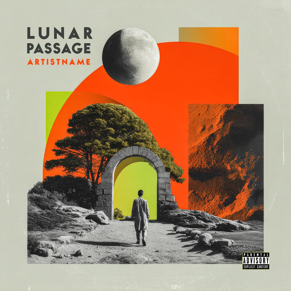 Lunar Passage Surreal Psychedelic Collage Album Cover Art Lunar Passage Surreal Psychedelic Collage Album Cover Art