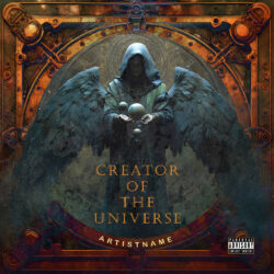 Dark Fantasy Creator Of The Universe Album Cover Art - for Black Metal, Doom Metal Music - Dark Fantasy, Digital Painting Style - in Brown, Black Color