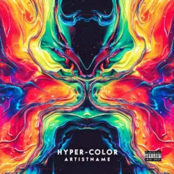 Hyper-Color Psychedelic Abstract EDM Album Cover Art