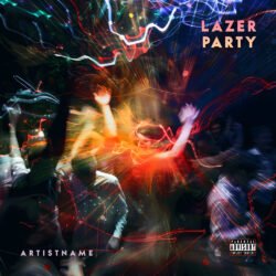 Lazer Party EDM Album Cover Art - for Dance-Pop, EDM Music - style Photographic, Kinetic Art - in Red, Blue Color