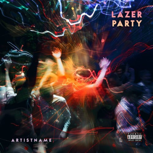 Lazer Party EDM Album Cover Art - for Dance-Pop, EDM Music - style Photographic, Kinetic Art - in Red, Blue Color