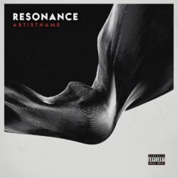 Resonance Abstract Minimalist Techno Album Cover Art - for Ambient, Dark Ambient Music - style Abstract, Conceptual Art - in Black, White Color
