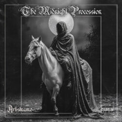 Midnight Procession Dark Gothic Fantasy Horror Album Cover Art - for Black Metal, Doom Metal Music - Dark Fantasy, Dark Surrealism Style - in Black, Grey Color