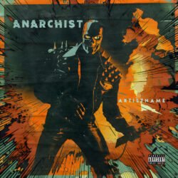 Anarchist Metal Punk Album Cover Art - for Punk, Hardcore Punk Music - style Illustrated, Retro - in Red, Orange Color
