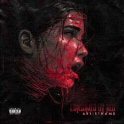 Consumed by Red Dark Cinematic Horror Heavy Metal Album Cover Art - for Alternative Metal, Dark Ambient Music - style Dark Surrealism, Cinematic Style - in Red, Black Color