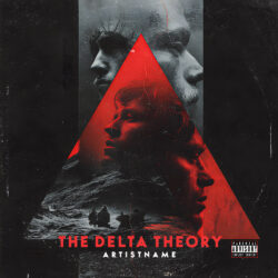 Delta Theory Alt-Rock Album Cover Art and Poster Design - for Alternative Rock, Industrial Rock Music - Double Exposure, Dark Surrealism Style - in Black, Grey Color