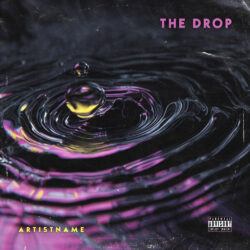 Drop Liquid Ripple Abstract Album Cover Art Design - for Electronic, EDM Music - Photographic, Abstract Style - in Black, Pink Color