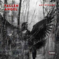 Fallen Angel Dark Fantasy Album Cover Artwork - for Gothic Metal, Gothic Rock Music - Dark Fantasy, Dark Surrealism Style - in Black, Grey
