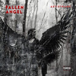 Fallen Angel Dark Fantasy Album Cover Artwork - for Gothic Metal, Dark Pop Music - style Dark Fantasy, Photographic - in Red, Black Color