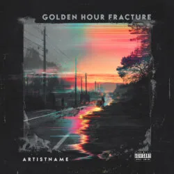 Golden Hour Fracture Lo-fi Glitch Synthwave Album Cover Art