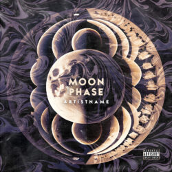 Moon Phase Psychedelic Abstract Music Album Cover Art - for Dark Ambient, Ambient Music - Digital Art, Abstract Style - in Black, Grey