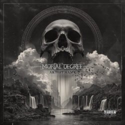 Mortal Decree Black Metal Album Art - for Death Metal, Black Metal Music - style Dark Fantasy, Surrealist - in Black, Grey Color