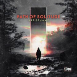 Path of Solitude Dark Ambient Album Cover Artwork - for Alternative Metal, Dark Ambient Music - style Cinematic Style, Dark Fantasy - in Black, Grey Color