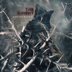 The Knight Dark Metal Mystery Album Cover Art - for Black Metal, Death Metal Music - Dark Fantasy, Dark Surrealism Style - in Black, Grey