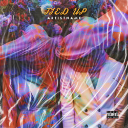 Tied Up Pop Soul R&B Cover Artwork - for Art Pop, Dark Pop Music - Surrealist, Photographic Style - in Pink, Blue