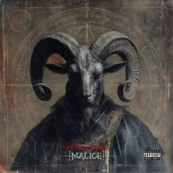 Malice Dark Occult Metal Album Cover Art - for Black Metal, Death Metal Music - Dark Fantasy, Gothic Art Style - in Black, Grey