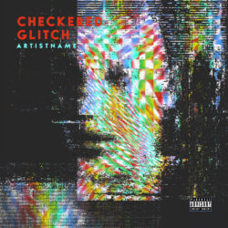 Checkered Glitch Electronic Album Art - for Experimental, IDM Music - Glitch Art, Acid Graphics Style - in Black, Grey