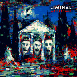 Liminal Glitch Electronic Music Album Cover Artwork - for Electronic, Industrial Music - Glitch Art, Digital Art Style - in Blue, Red Color