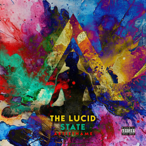 Lucid State Electronic Ambient Album Art - for Ambient, Chillout Music - Abstract, Psychedelic Art Style - in Blue, Pink