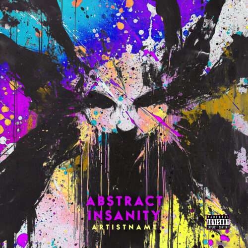 Abstract Insanity Dark Cover Art - for Alternative Metal, Alternative Rock Music - Abstract, Action Painting Style - in Black, Purple