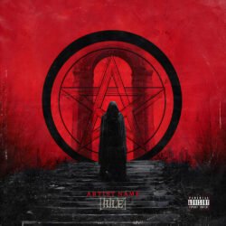 Anathema Occult Pentagram Metal Album Cover Art - for Black Metal, Death Metal Music - style Dark Fantasy, Gothic Art - in Red, Black Color