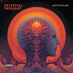 Celestial Thought Progressive Metal Sci Fi Book Cover Design