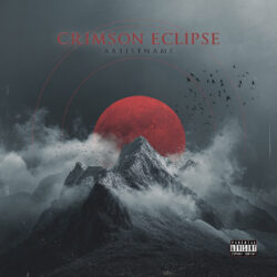 Crimson Eclipse Premium Digital Artwork - for Black Metal, Post-Rock Music - Digital Art, Dark Fantasy Style - in Red, Black