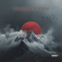 Crimson Eclipse Premium Digital Artwork - For Alternative Metal, Black Metal Music - Style Cinematic Style, Dark Fantasy - In Red, Black Color