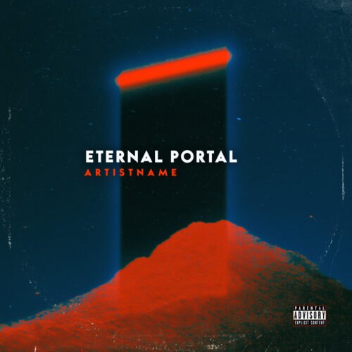 Eternal Portal Exclusive Digital Artwork - for Electronic, Dark Ambient Music - style Minimalist, Sci-Fi Style - in Red, Blue Color
